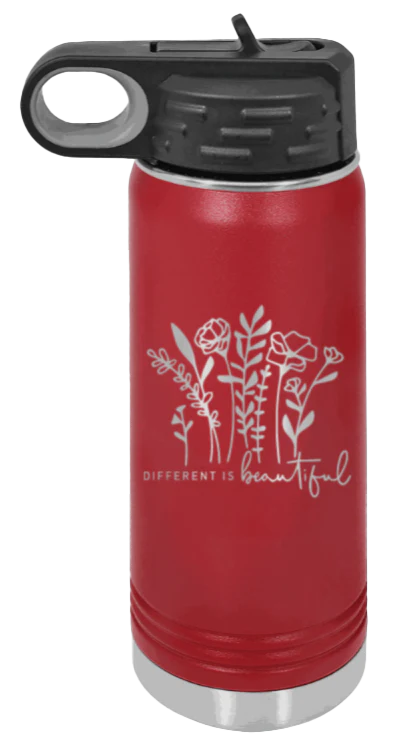 Different Is Beautiful - 20oz Water Bottle Laser Engraved - Image 8