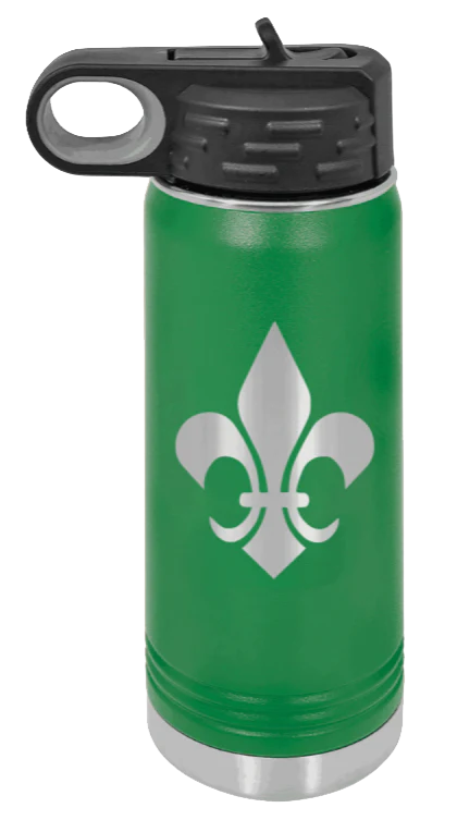 Fleur-de-lis - 20oz Water Bottle Laser Engraved - Image 5
