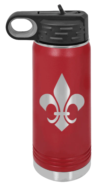 Fleur-de-lis - 20oz Water Bottle Laser Engraved - Image 8