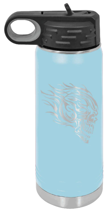 Skull - 20oz Water Bottle Laser Engraved - Image 6