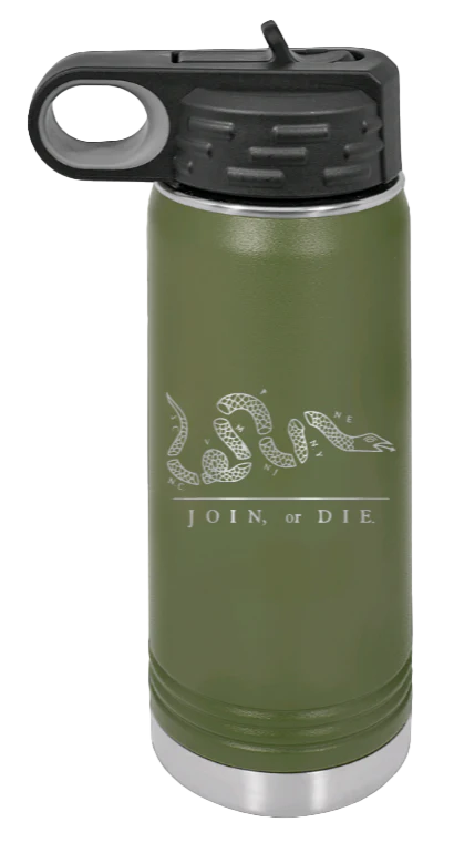 Join Or Die - 20oz Water Bottle Laser Engraved - Image 10