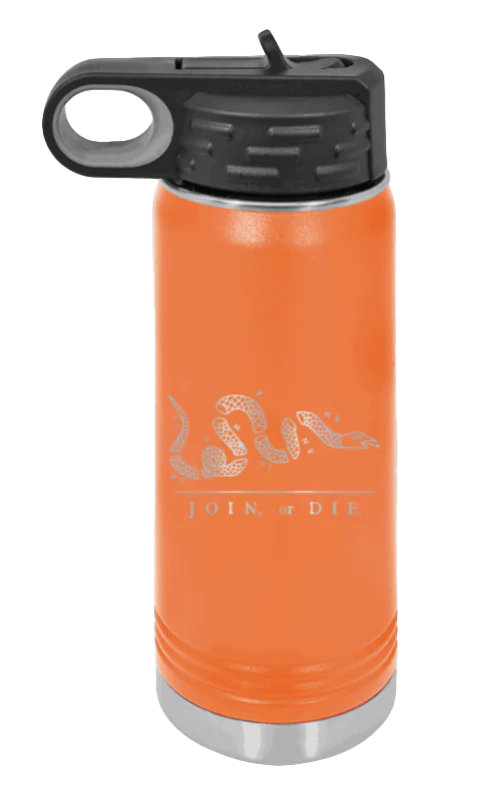 Join Or Die - 20oz Water Bottle Laser Engraved - Image 11