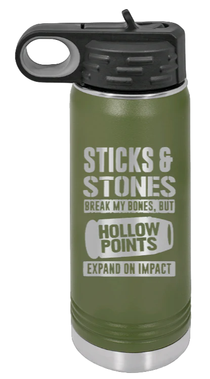 Hollow Points Expand On Impact - 20oz Water Bottle Laser Engraved - Image 10