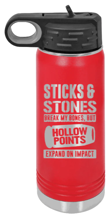 Hollow Points Expand On Impact - 20oz Water Bottle Laser Engraved - Image 14