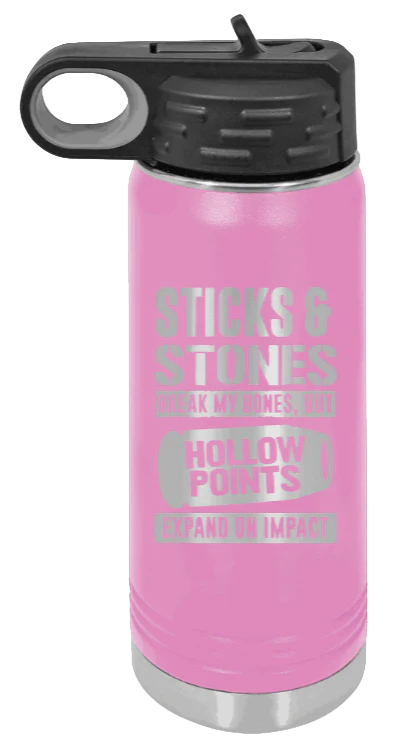 Hollow Points Expand On Impact - 20oz Water Bottle Laser Engraved - Image 7