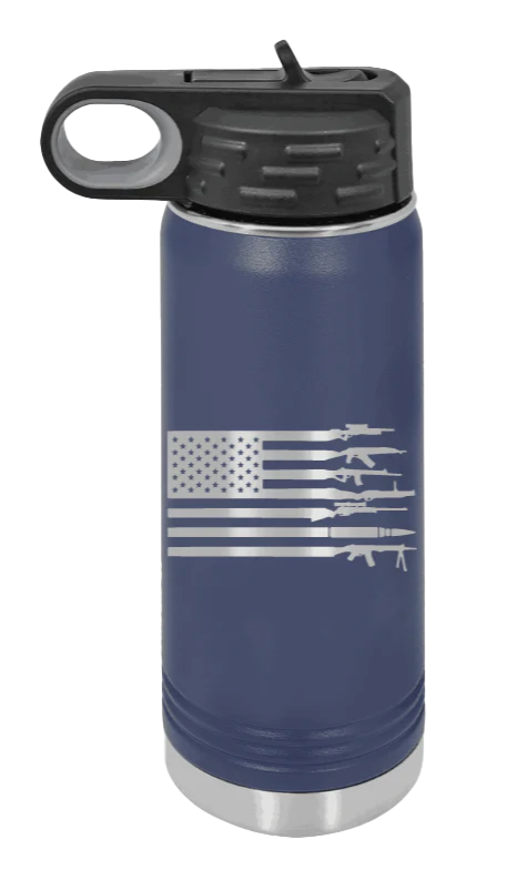 Gun Flag - 20oz Water Bottle Laser Engraved - Image 9