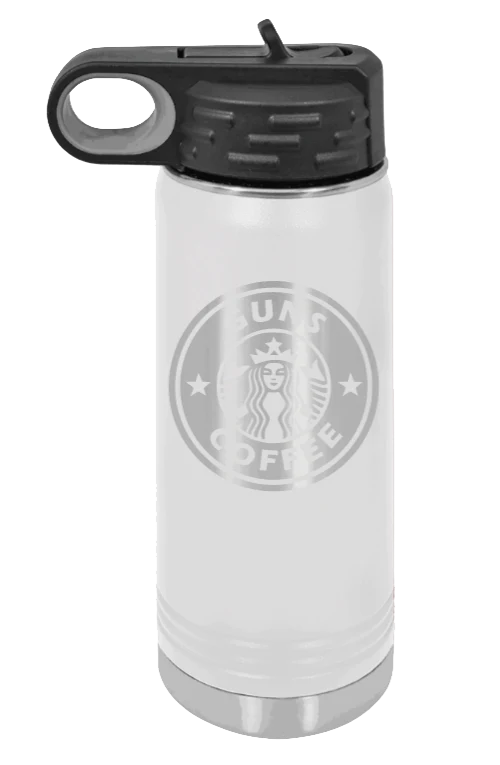 Guns and Coffee - 20oz Water Bottle Laser Engraved - Image 16