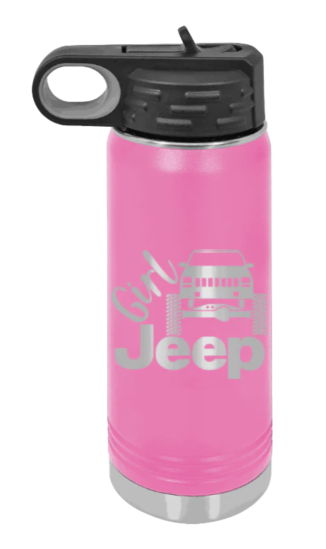 Girl Jeep Cherokee - 20oz Water Bottle Laser Engraved - Image 12