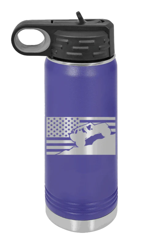 Jeep Flag 2 - 20oz Water Bottle Laser Engraved - Image 13