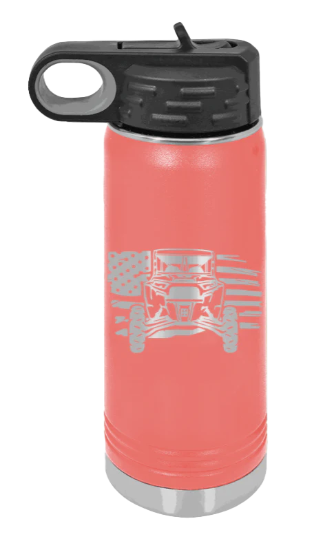 RZR Flag - 20oz Water Bottle Laser Engraved - Image 3