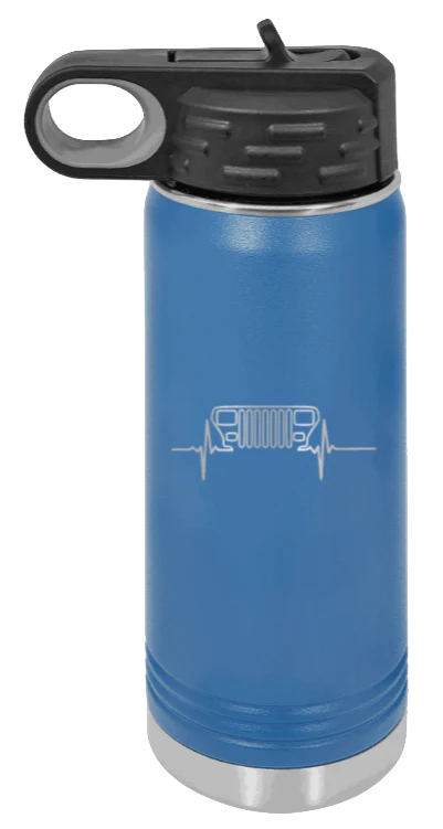 YJ Heartbeat - 20oz Water Bottle Laser Engraved - Image 2