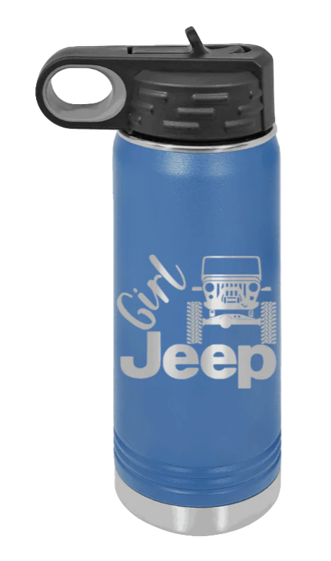 Girl Jeep CJ - 20oz Water Bottle Laser Engraved - Image 2