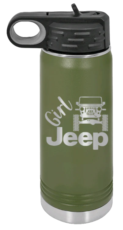 Girl Jeep TJ - 20oz Water Bottle Laser Engraved - Image 10
