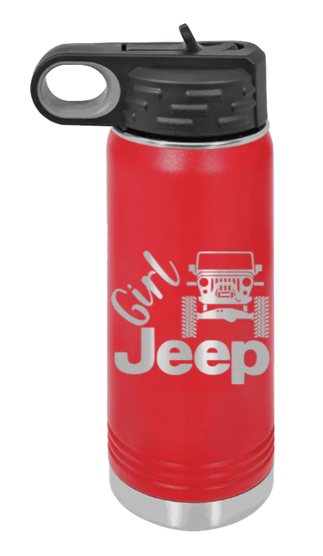 Girl Jeep TJ - 20oz Water Bottle Laser Engraved - Image 14