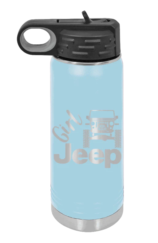 Girl Jeep TJ - 20oz Water Bottle Laser Engraved - Image 6
