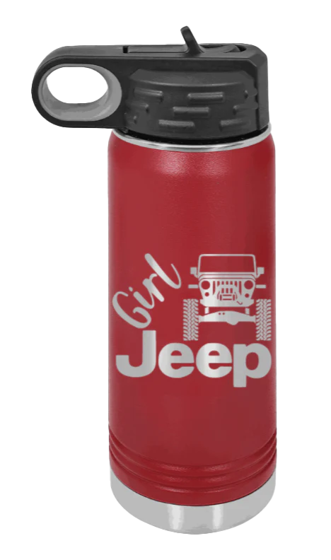 Girl Jeep TJ - 20oz Water Bottle Laser Engraved - Image 8