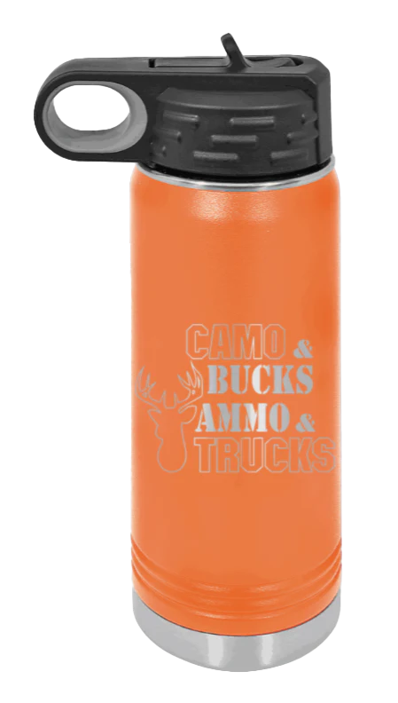 Camo and Bucks - 20oz Water Bottle - Image 11