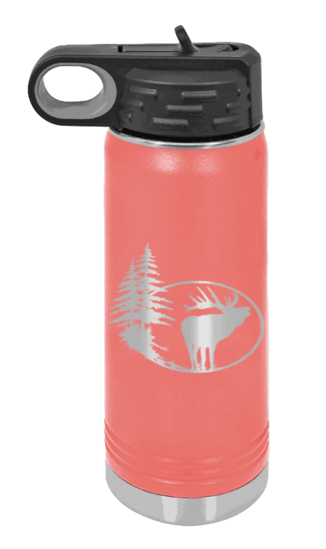 Elk in Trees - 20oz Water Bottle - Image 3