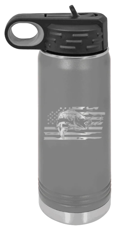 Bass Flag - 20oz Water Bottle - Image 4