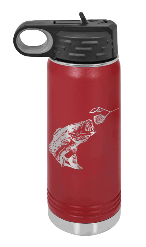 Bass with Spinner Bait - 20oz Water Bottle - Image 8