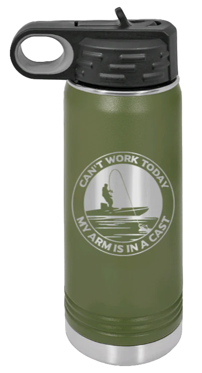 Can't Work Arms In A Cast - 20oz Water Bottle - Image 10