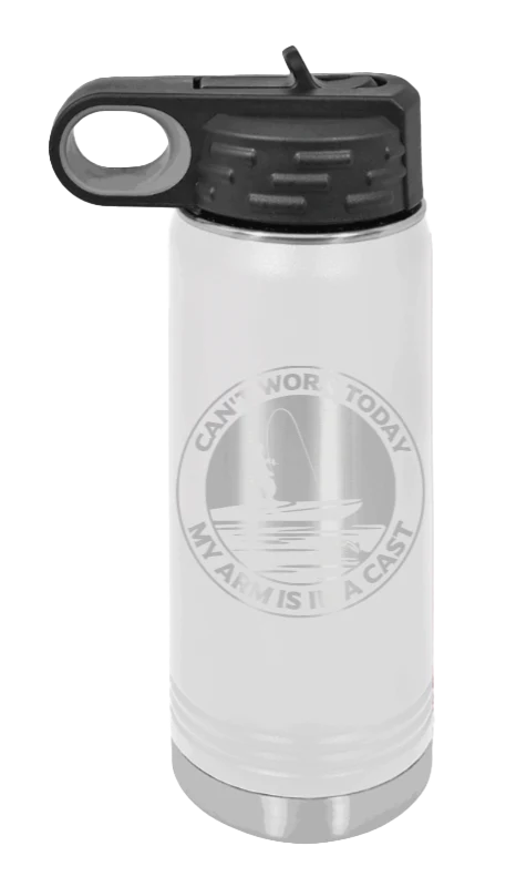 Can't Work Arms In A Cast - 20oz Water Bottle - Image 16