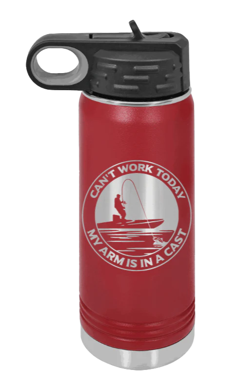Can't Work Arms In A Cast - 20oz Water Bottle - Image 8