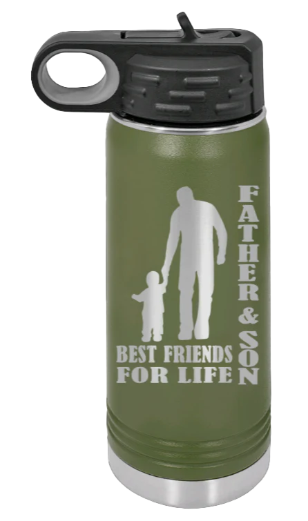Father And Son Best Friends For Life - 20oz Water Bottle Laser Engraved - Image 10