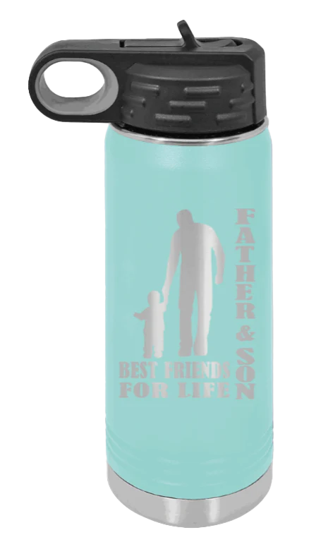 Father And Son Best Friends For Life - 20oz Water Bottle Laser Engraved - Image 15