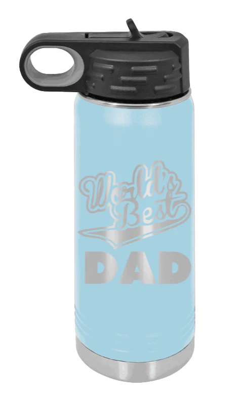 World's Best Dad - 20oz Water Bottle Laser Engraved - Image 6