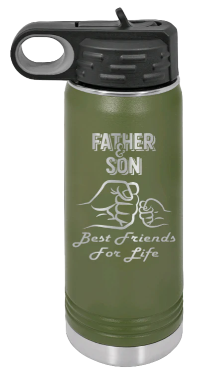 Father And Son Fist Bump - 20oz Water Bottle Laser Engraved - Image 10
