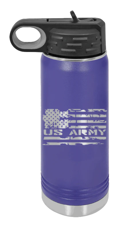 Army Flag - 20oz Water Bottle Laser Engraved - Image 13