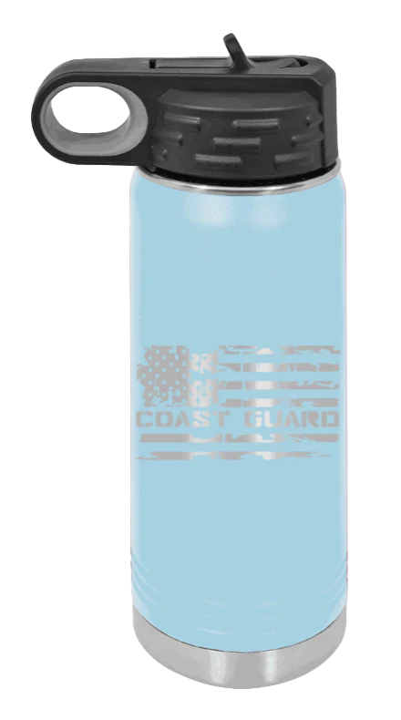 Coast Guard Flag - 20oz Water Bottle Laser Engraved - Image 6