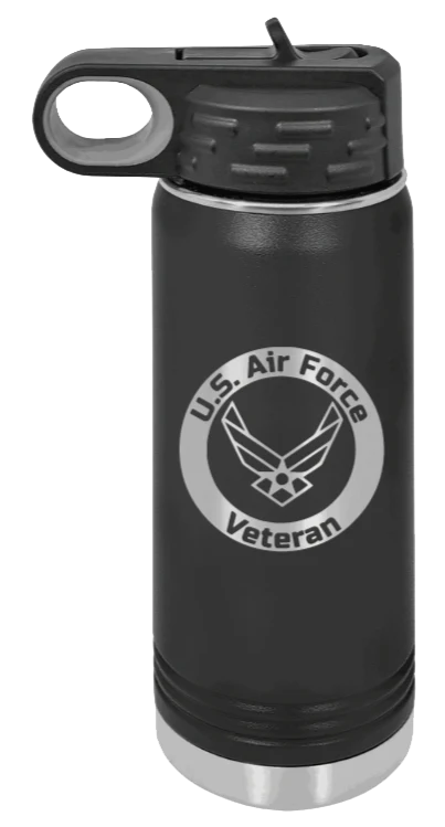 Air Force Veteran - 20oz Water Bottle Laser Engraved