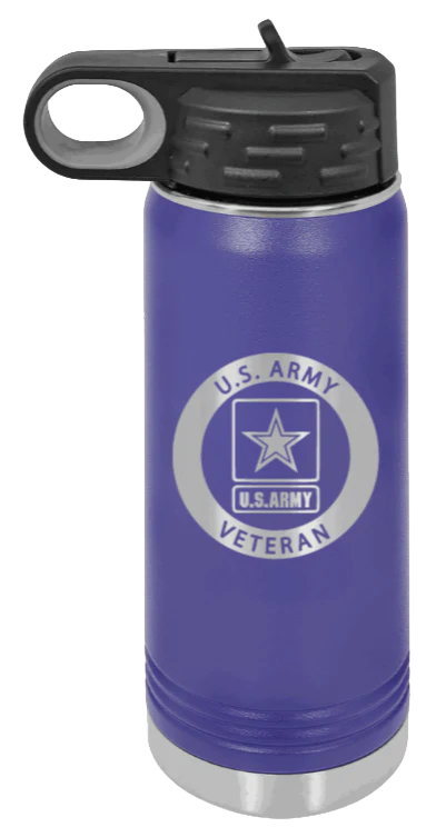 Army Veteran - 20oz Water Bottle Laser Engraved - Image 13