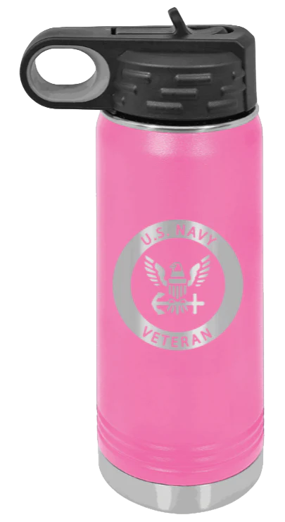 Navy Veteran - 20oz Water Bottle Laser Engraved - Image 12