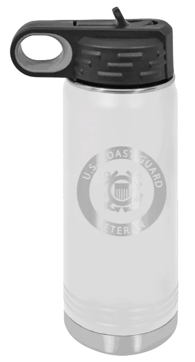 Coast Guard Veteran - 20oz Water Bottle Laser Engraved - Image 16