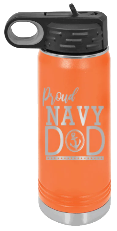 Navy Dad - 20oz Water Bottle Laser Engraved - Image 11