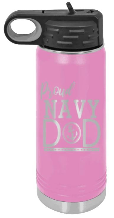 Navy Dad - 20oz Water Bottle Laser Engraved - Image 7