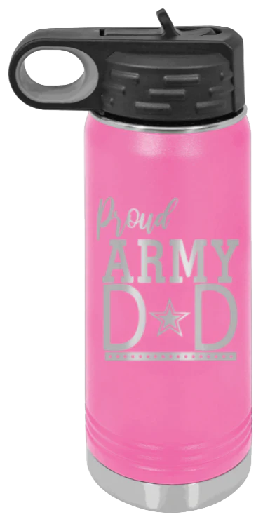 Army Dad - 20oz Water Bottle Laser Engraved - Image 12