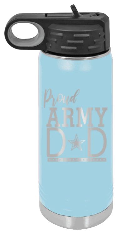 Army Dad - 20oz Water Bottle Laser Engraved - Image 6