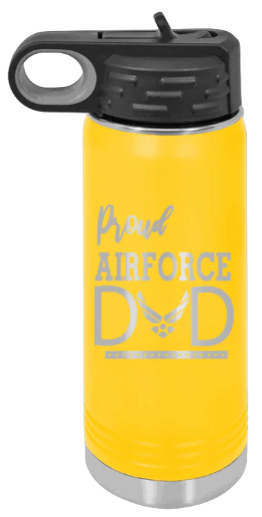 Air Force Dad - 20oz Water Bottle Laser Engraved - Image 17