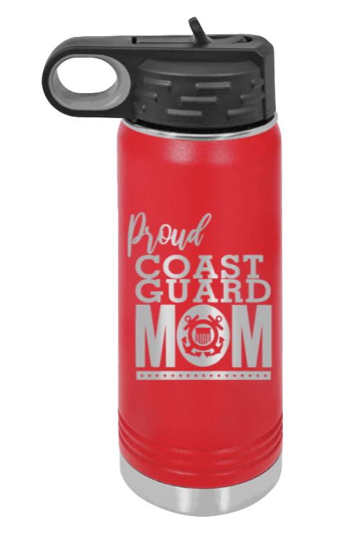 Coast Guard Mom - 20oz Water Bottle Laser Engraved - Image 14