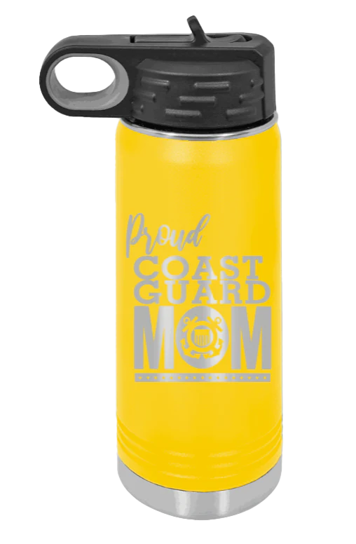 Coast Guard Mom - 20oz Water Bottle Laser Engraved - Image 17