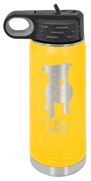 Pitbull Mama - 20oz Water Bottle Laser Engraved - Image 17