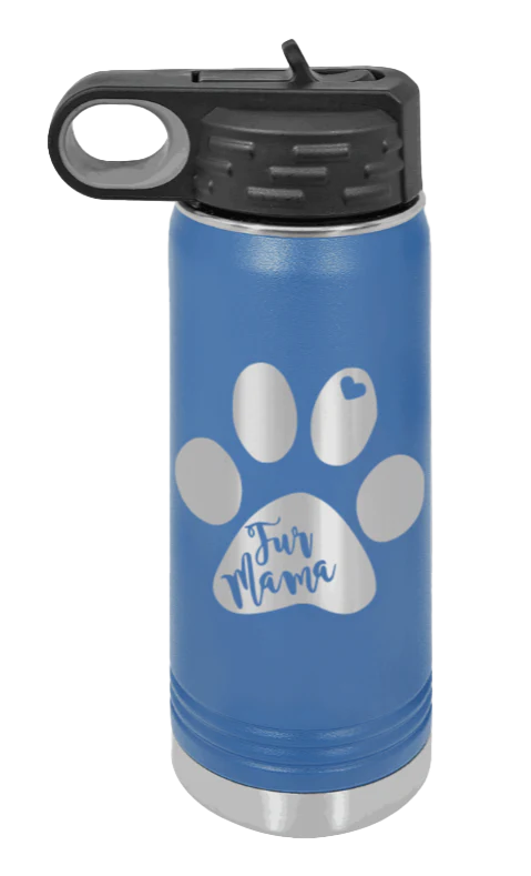 Fur Mama - 20oz Water Bottle Laser Engraved - Image 2