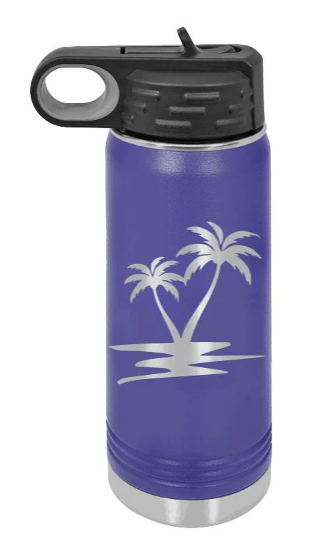 Palm Trees - 20oz Water Bottle Laser Engraved - Image 12