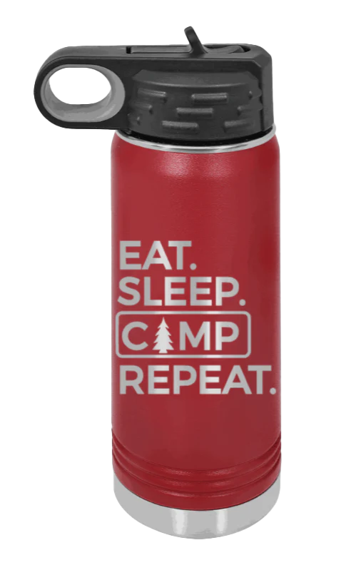 Eat Sleep Camp Repeat - 20oz Water Bottle Laser Engraved - Image 8