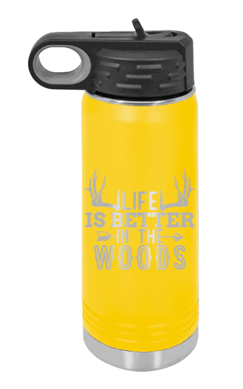 Life Is Better In The Woods - 20oz Water Bottle Laser Engraved - Image 17