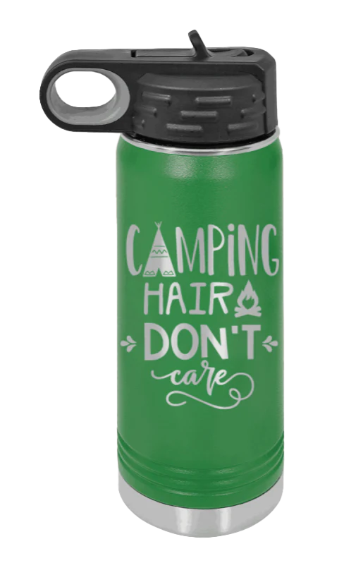 Camping Hair Don't Care - 20oz Water Bottle Laser Engraved - Image 5